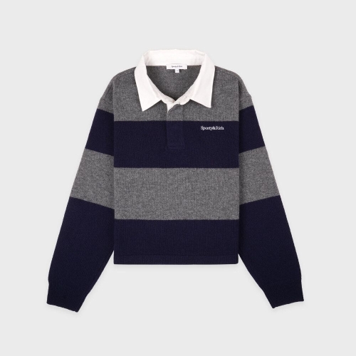 스포티앤리치 세리프 로고 캐시미어 럭비 폴로 R256AWK006