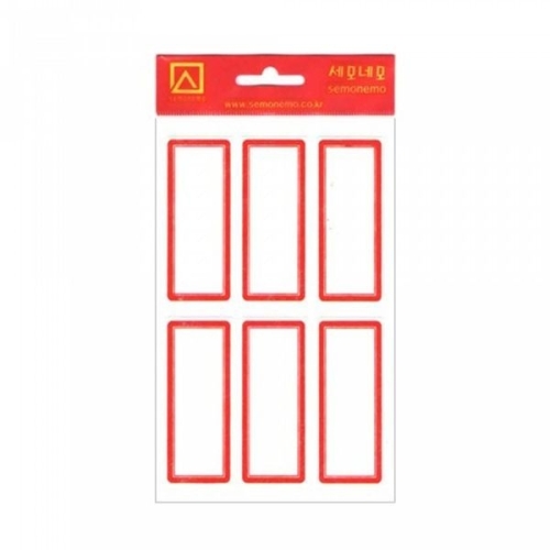 세모네모 1000 일반견출지 10-206R 적색 10매 28X65 견출지