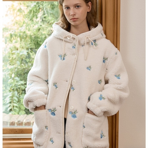 올리브데올리브 여성 해리배색 후드 플리스 점퍼 OE5WMA840