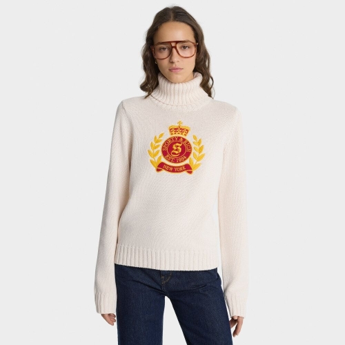 스포티앤리치 NY 크레스트 니트 터틀넥 R256AWK003