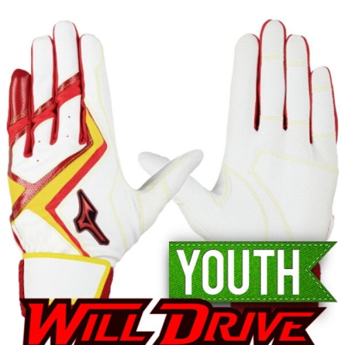 미즈노 패플 야구 유소년 윌드라이브 배팅장갑 흰적 1EJEY56301ARWR D2511