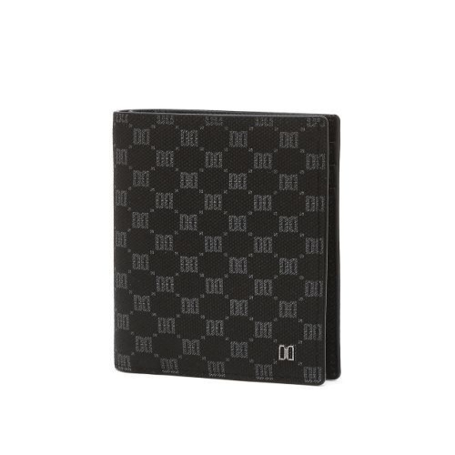 닥스 남성 블랙 DD로고 가죽 중지갑 DBHO5F393BK