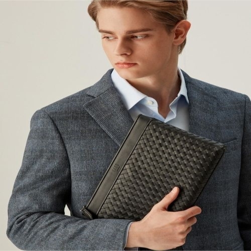 닥스 [PORTSMOUTH+] 핸드크래프트 메쉬M 소가죽 클러치_DBBA6E725BK