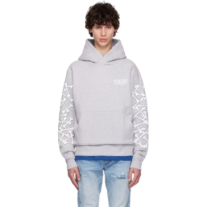 아미리 그레이 본즈 스택 후드티 242886M202005