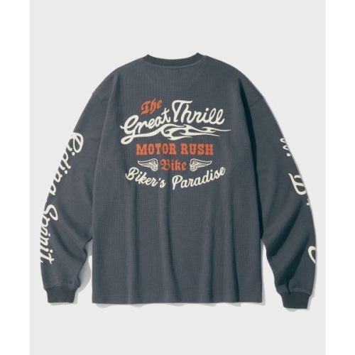 시리즈 OUTSTANDING 아웃스탠딩 MOT WAFFLE LONG SLEEVEGREAT THRILL_CHARCOAL 229884