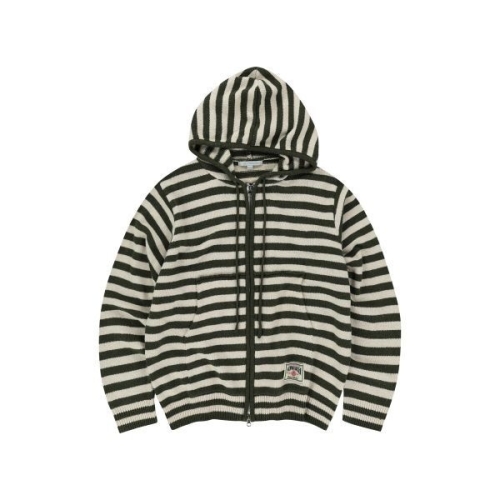 슬로우애시드 SLOW ACID 스트라이프 니트 후드집업 카키 SL--O1-KK 101602