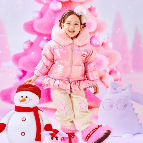 핑크 레인보우 다운 점퍼 P56DBJ020-P1-JS