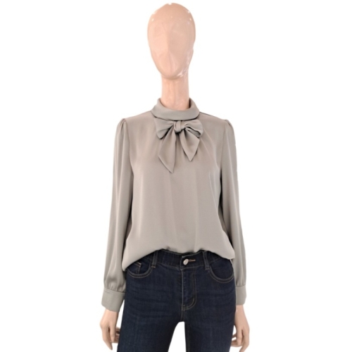 스위트숲 SOUP 하이넥 타이 탈착 새틴 블라우스 SAALS39