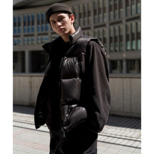 무신사 스탠다드 MUSINSA ANDAR D 시티 레저 시어 립스탑 더블 포켓 다운 패딩 베스트 블랙 MMEDV9D02-BK 1