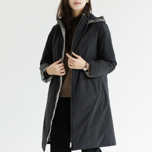 데드라 99size THE BLACK 고프배색구스다운패딩 OUE6077_DC