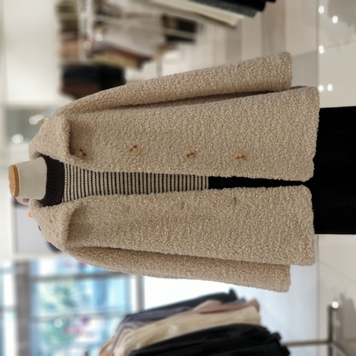 온앤온 하이넥 부클 미디 재킷 NJM5WJC08