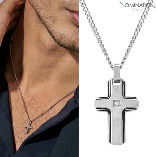 노미네이션  목걸이 STRONG 스트롱 다이아몬드 Geometric Ed. 크로스 십자가 남자목걸이 028343