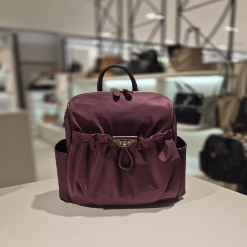 닥스 버건디 DD로고 나일론 백팩_DCBA6E344D2