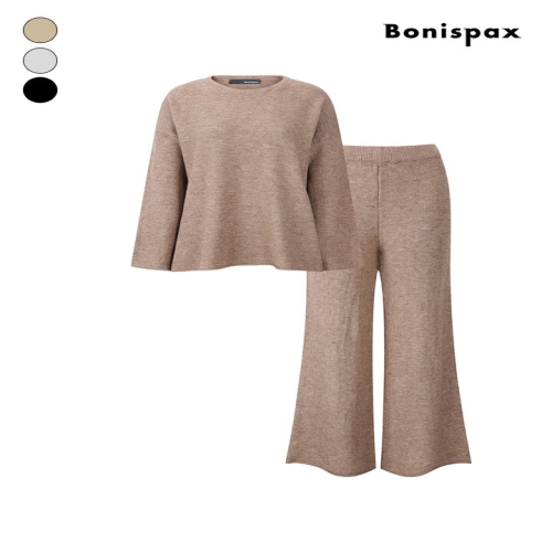 보니스팍스 이지웨어 니트 탑 와이드 팬츠 셋업 XPBST010M0