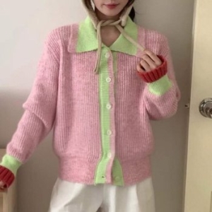 아이우먼 설레는컬러가디건니트 YYV768M512 빅사이즈