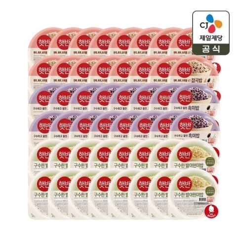 CJ제일제당  햇반 잡곡밥 210g 16개 + 흑미밥 210g 16개 + 발아현미밥 210g 16개