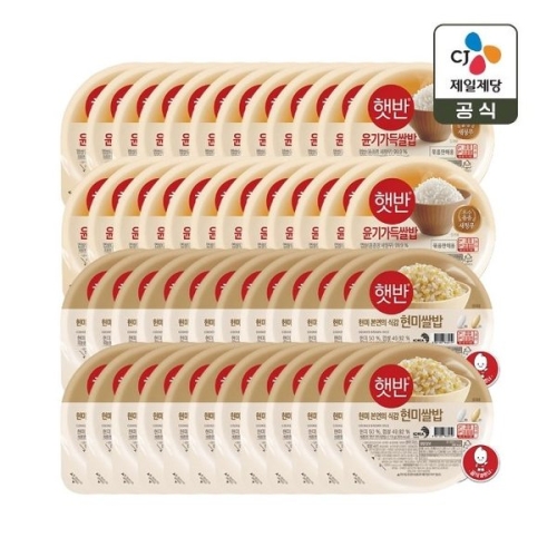 CJ제일제당  햇반 윤기가득 쌀밥 210g 24개 + 현미쌀밥 210g 24개