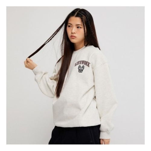 라이프워크 여성 아치로고 자수 기모 맨투맨 LW234MT816_KG