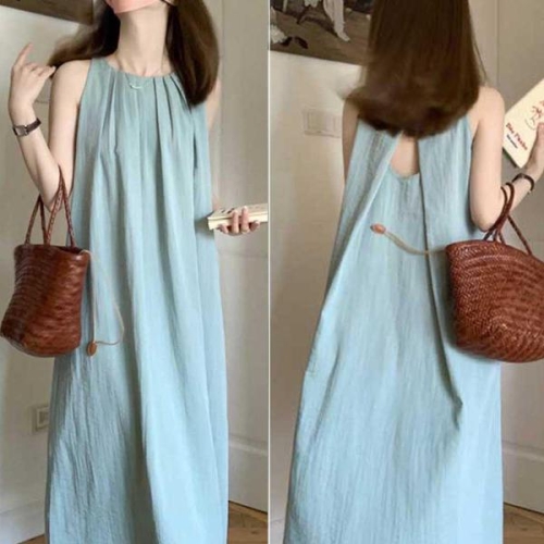 민트 루즈핏 롱나시원피스 여리여리 데일리 바캉스룩 WFL0FQW