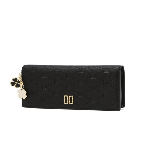 닥스 여성 엠블 블랙 DD로고 소가죽 장지갑 DCWA6E633BK