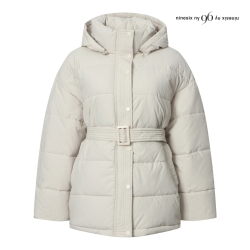 스퀘어  벨트 웰론 후드 패딩 점퍼 NPBJP010M0