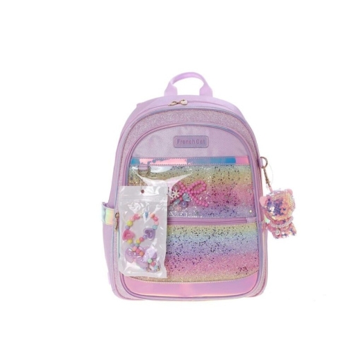 프렌치캣 바이올렛 투명 포켓 책가방 (Q61DG2031)
