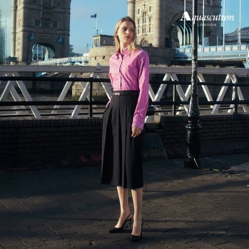 아쿠아스큐텀 159800원 여성 플리츠 스커트 WZSK2Q0A1792