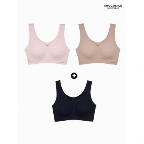 크로커다일 이너웨어 쿨 인견 라이크라쉘론 V넥/스트랍 브라 2+1 1077403