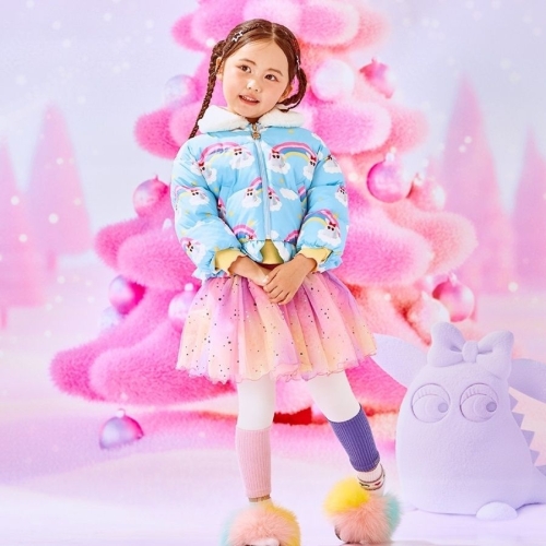 티파니 블루 레인보우 패턴점퍼 P56DAJ010-N4