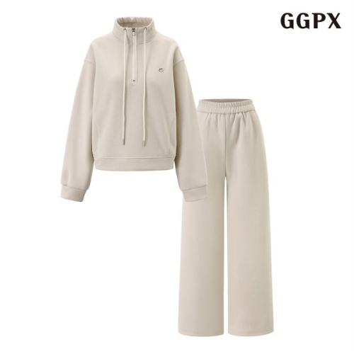 GGPX 여성 반집업 기모 맨투맨 티셔츠 밴딩 롱 팬츠 셋업 GPDOW018D