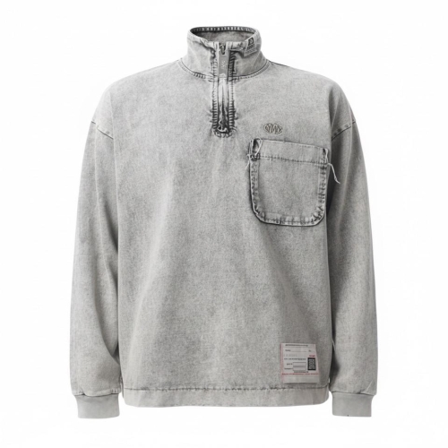 메종 MIHARA YASUHIRO 아마추어 손 라이크 하프 집업 롱슬리브 티셔츠 A15LT611 GRAY