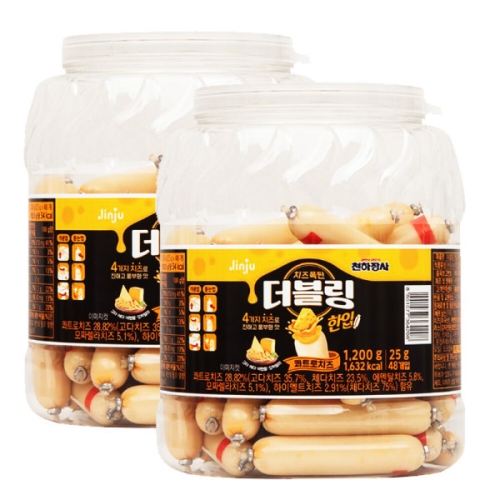 진주햄  천하장사 더블링 한입 콰트로치즈 소시지 1.2kg