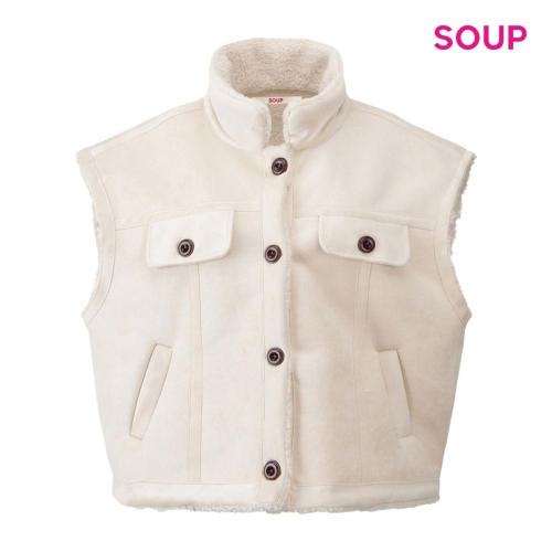 스위트숲 부클 안감 버튼업 크롭 베스트 S5CVE01