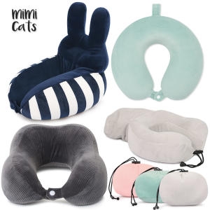 두리프  H J 휴대 접히는 목 베개/목쿠션 네이비