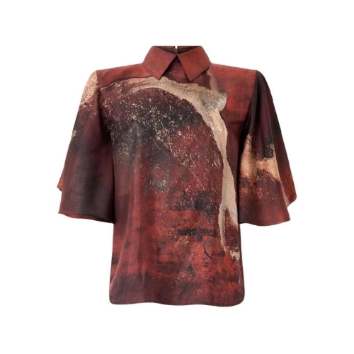 로베르토 카발리 마블 프린트 실크 카프탄 VWT181OZQ74 T