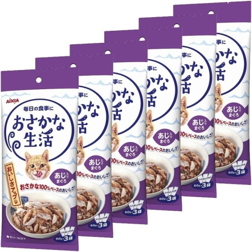 아이시아 생선생활 전갱이가 들어간 참치 파우치 OS-5 180g (60g x 3p)
