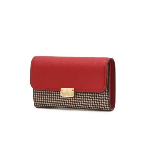 닥스 lt판gt WOMENS ACCESSORIES CLA 레드 체크 장식 포인트 소가죽 배색 중지갑 DCWA5F856R2 169..