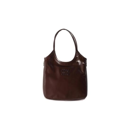 미우미우 아이비 레더 백 다크 브라운 5BG311-2IEO-F0003