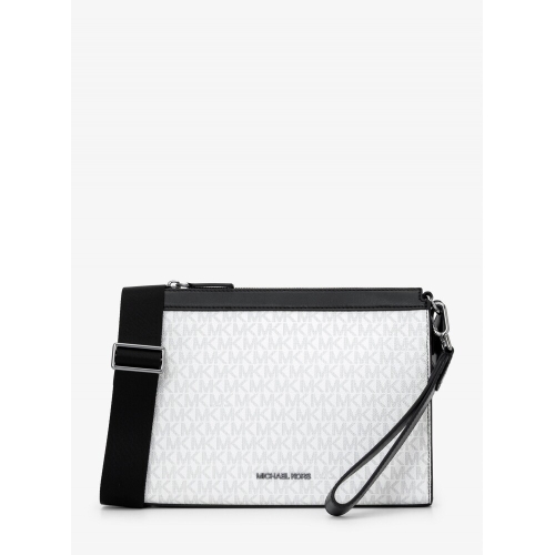 마이클코어스 쿠퍼 쓰리 인 원 크로스바디 파우치 MK 시그니처 37R6LCOM2B3535 브라이트 화이트