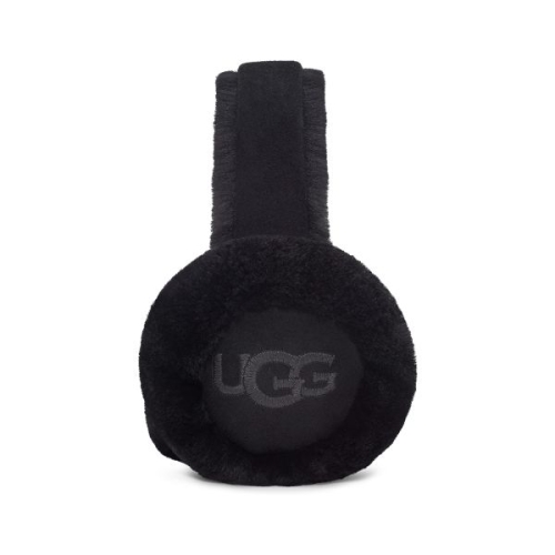 UGG 여성 귀마개 빅로고 양모 쉽스킨 엠브로이더리 이어머프 블랙 FB840607
