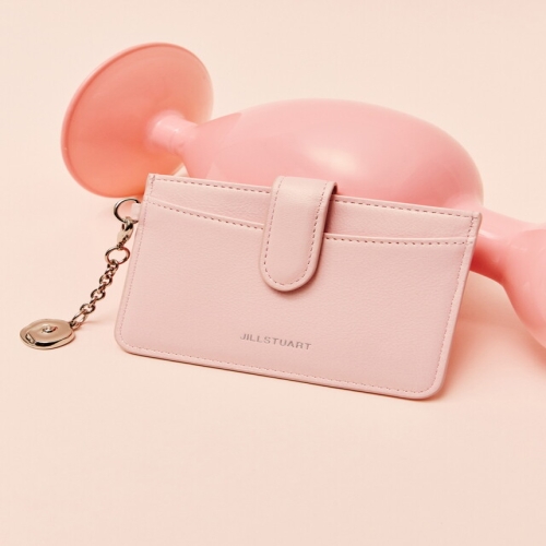 질스튜어트 여성 플라워참장식 소가죽 카드지갑 핑크 JAWA6E713P2