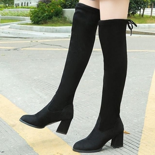 슬릭 여성 소프트 스웨이드 라인 롱부츠 WFL3PHG