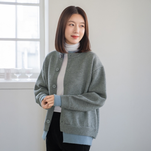 마담4060 엄마옷 가디건 데일리 중년여성 컬러배색니트-YCA2512005