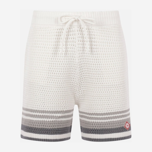 카사블랑카 화이트 코튼 크로셰 로고 패치 쇼츠 MSP26KW93401 W