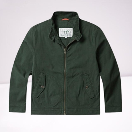 헨리코튼 남성 봄 가을 가먼트다잉 코튼 해링톤 점퍼 set-up_AHUAA23421GRD