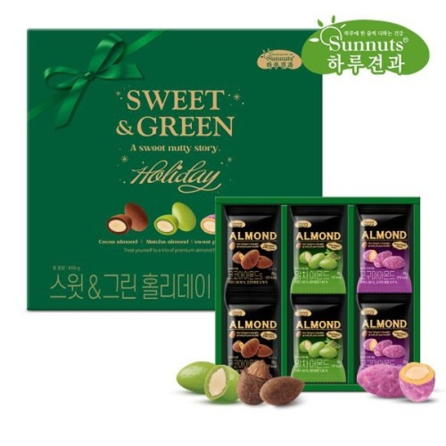 선명농수산  썬넛츠 홀리데이에디션 스윗&그린 홀리데이 선물세트 20g 30입