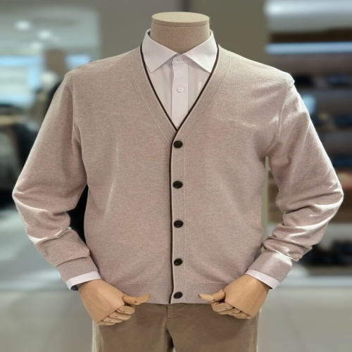 닥스 남성 비스코스혼방 티핑 배색 가디건_DMP1SWCD101I1