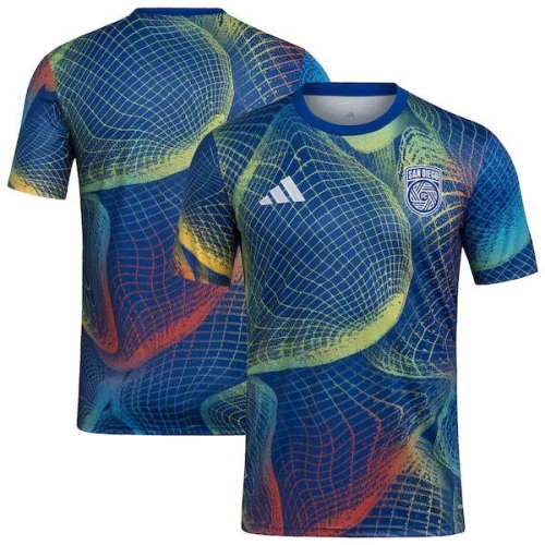 아디다스  San Diego FC 2025 유나이티드 We Play 에어로레디 프리매치 탑 블루 11145234