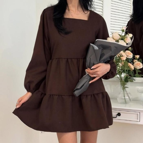 아이우먼 주름캉캉사각넥원피스 YPV836M512 빅사이즈