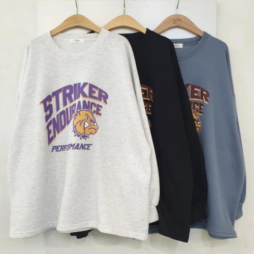 아이우먼 빅사이즈티 V830L512 기모불도그박시맨투맨 NM